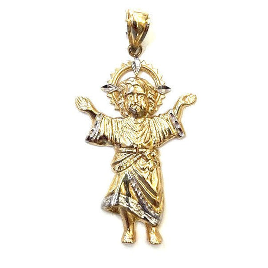 14k gold Cuban link chain necklace Gold cross pendant