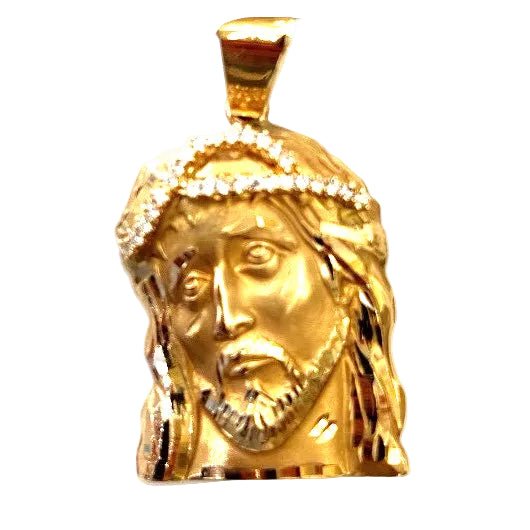 14k gold Cuban link chain necklace Gold cross pendant