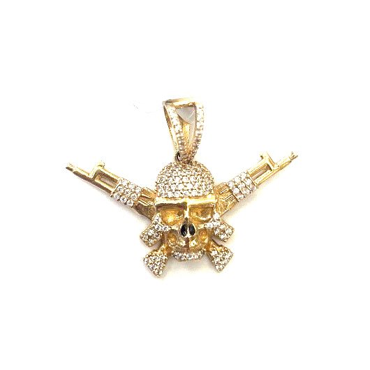 14k gold Cuban link chain necklace Gold cross pendant