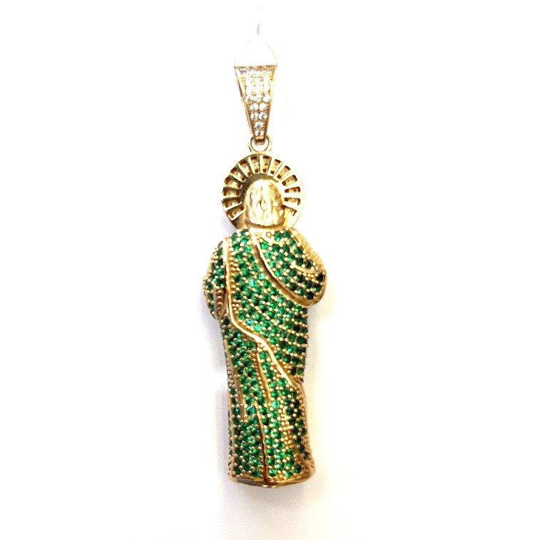 14k gold Cuban link chain necklace Gold cross pendant