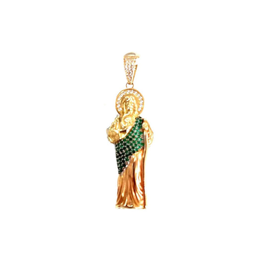 14k gold Cuban link chain necklace Gold cross pendant