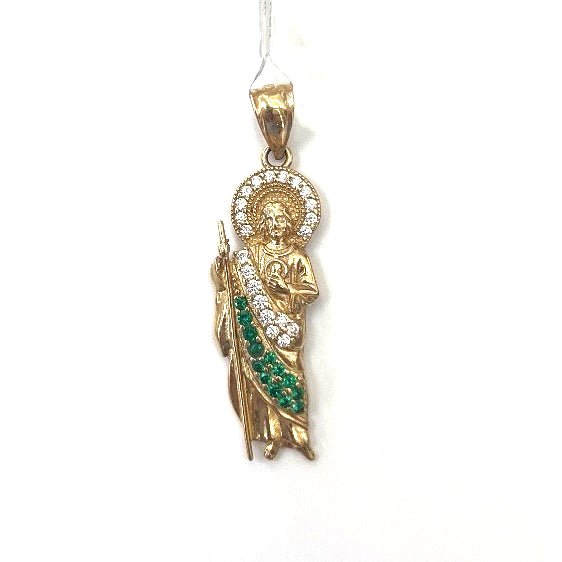 14k gold Cuban link chain necklace Gold cross pendant