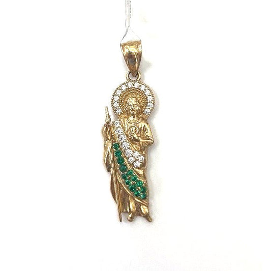 14k gold Cuban link chain necklace Gold cross pendant